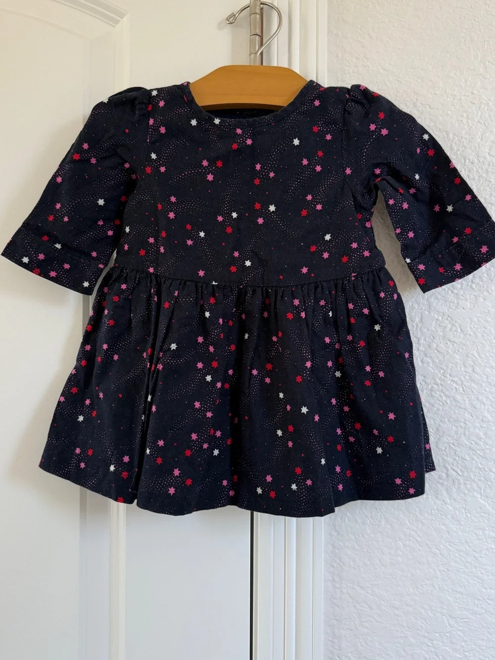 GAP Navy Dress with Stars Print 12-18 months 100% Cotton